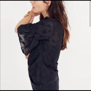 Madewell Black Butterfly Blouse